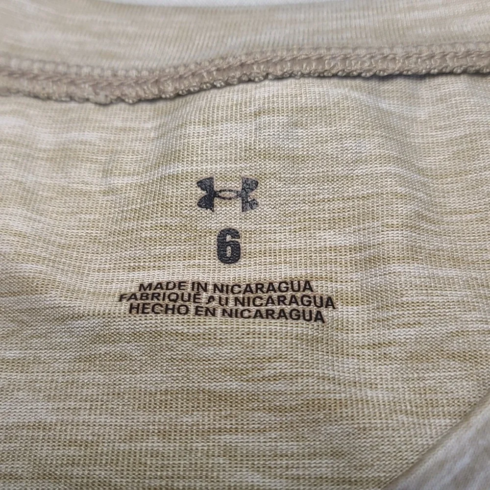 Under Armour Shirt Kids Size 6 Tan Heather Short Sleeve Graphic Tee UASH155E-251